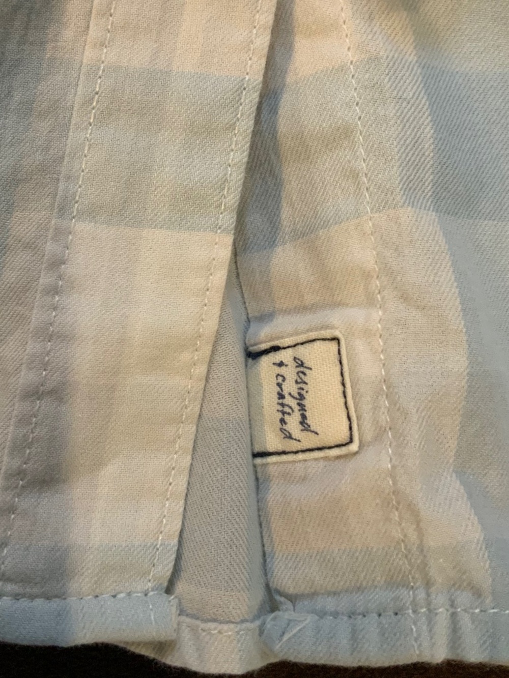 Gap Blue White M Fitted Boyfriend Long Sleeve Button up Plaid Cottagecore - Picture 4 of 10